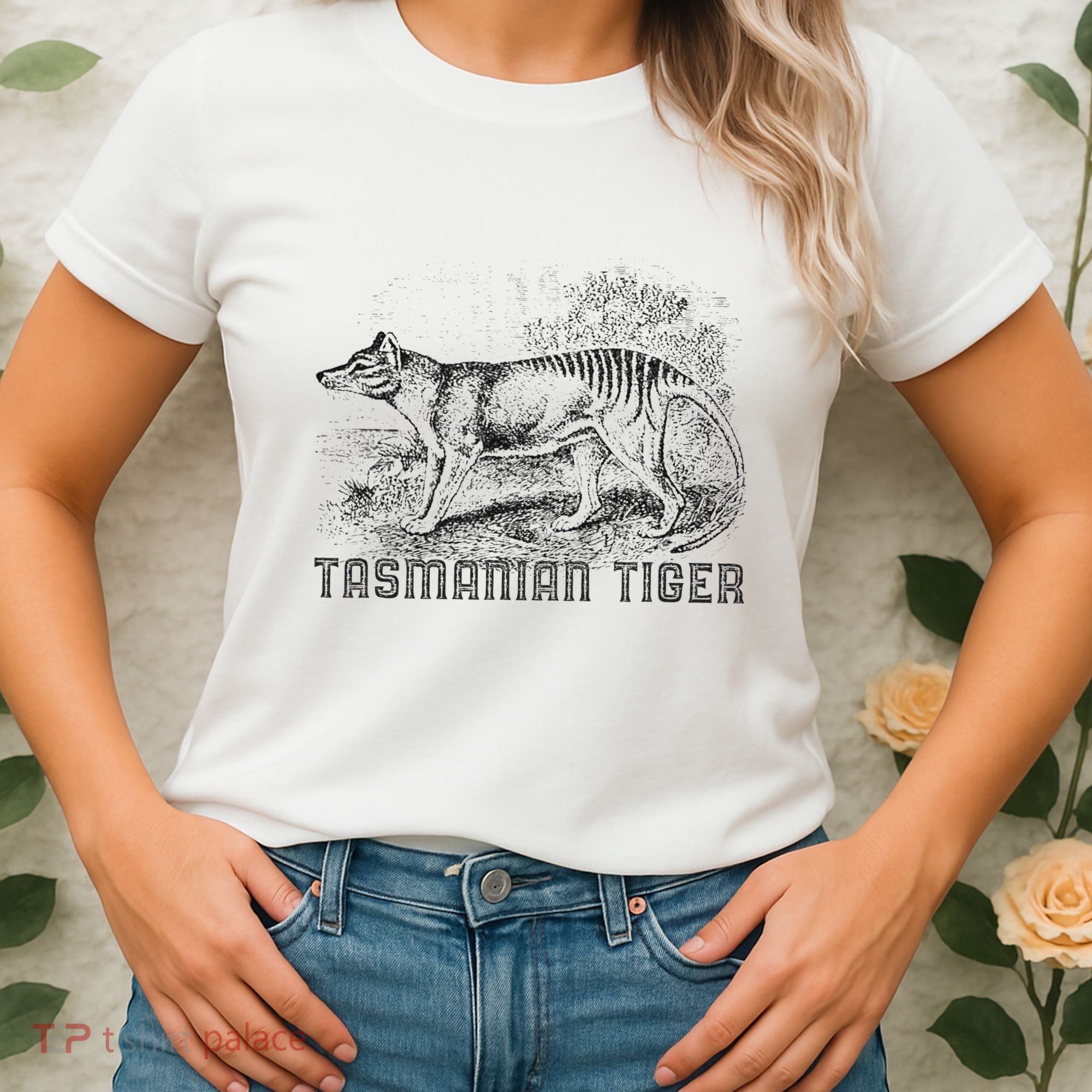 Tasmanian Wolf Tiger Thylacine Australian Extinction Gift Women's T-Shirt