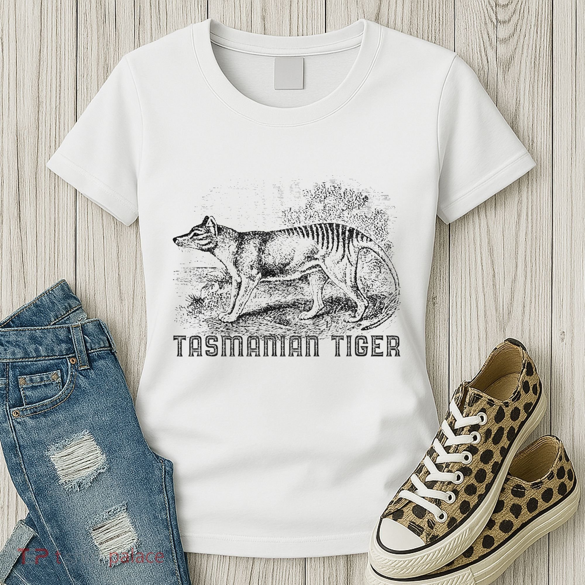 Tasmanian Wolf Tiger Thylacine Australian Extinction Gift Women's T-Shirt
