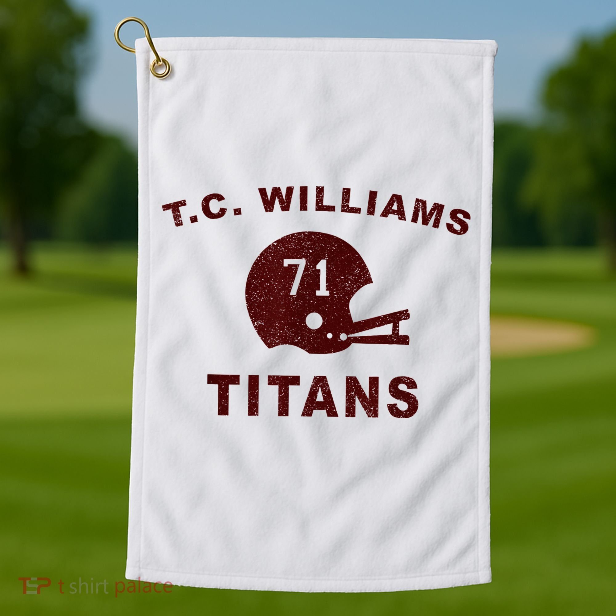 T.C. Williams Titan Football Helmet Golf Towel