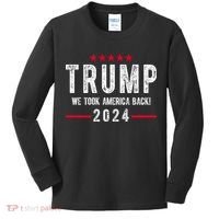 Trump Won Take America Back 2024 Kids Long Sleeve Shirt thumb 0