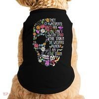 They Whispered To Her Flower Skull Doggie Tank thumb 0