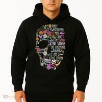 They Whispered To Her Flower Skull Hoodie thumb 2