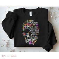 They Whispered To Her Flower Skull Sweatshirt thumb 2