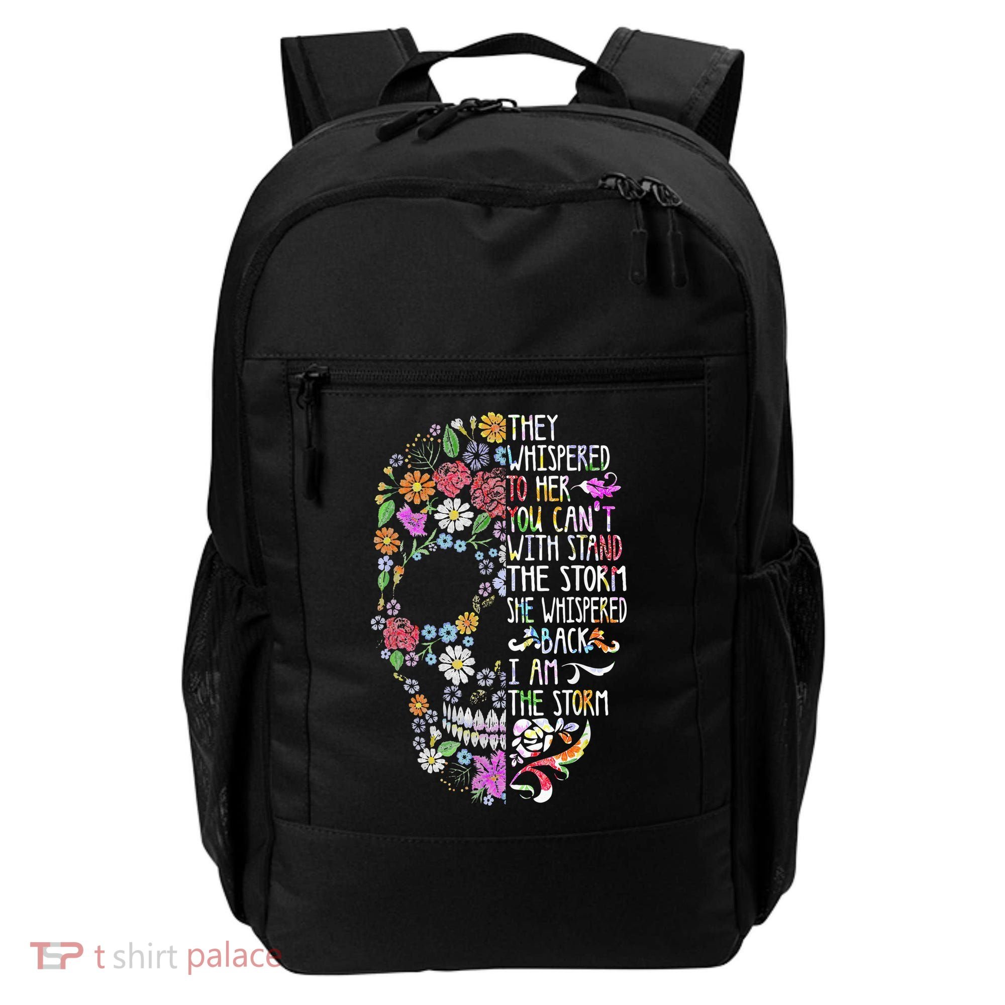 They Whispered To Her Flower Skull Backpack