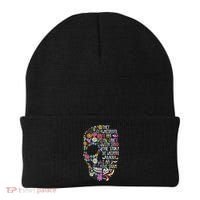 They Whispered To Her Flower Skull Beanie thumb 0