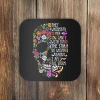They Whispered To Her Flower Skull Coaster thumb 0