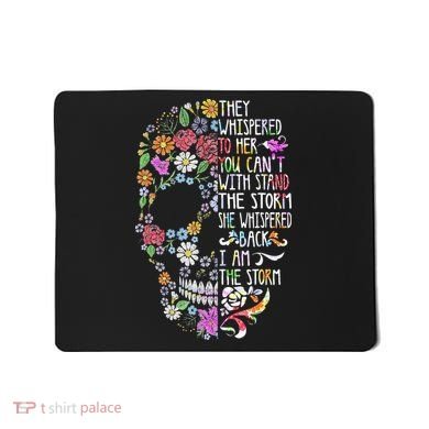 They Whispered To Her Flower Skull Mousepad