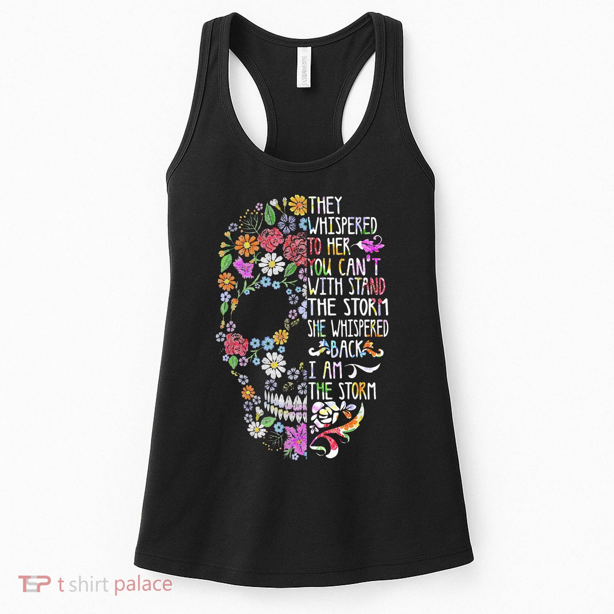 They Whispered To Her Flower Skull Women's Tank Top