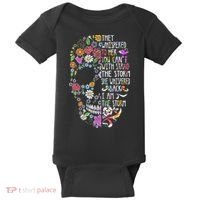 They Whispered To Her Flower Skull Baby Bodysuit thumb 0
