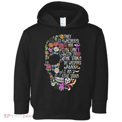 They Whispered To Her Flower Skull Toddler Hoodie