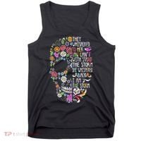 They Whispered To Her Flower Skull Tank Top thumb 0
