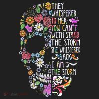 They Whispered To Her Flower Skull Golf Towel thumb 3