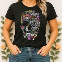 They Whispered To Her Flower Skull Women's T-Shirt thumb 2