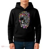 They Whispered To Her Flower Skull Kids Hoodie thumb 4