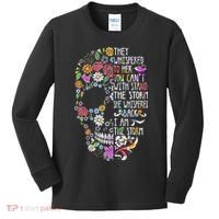 They Whispered To Her Flower Skull Kids Long Sleeve Shirt thumb 0
