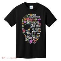 They Whispered To Her Flower Skull Kids T-Shirt thumb 0