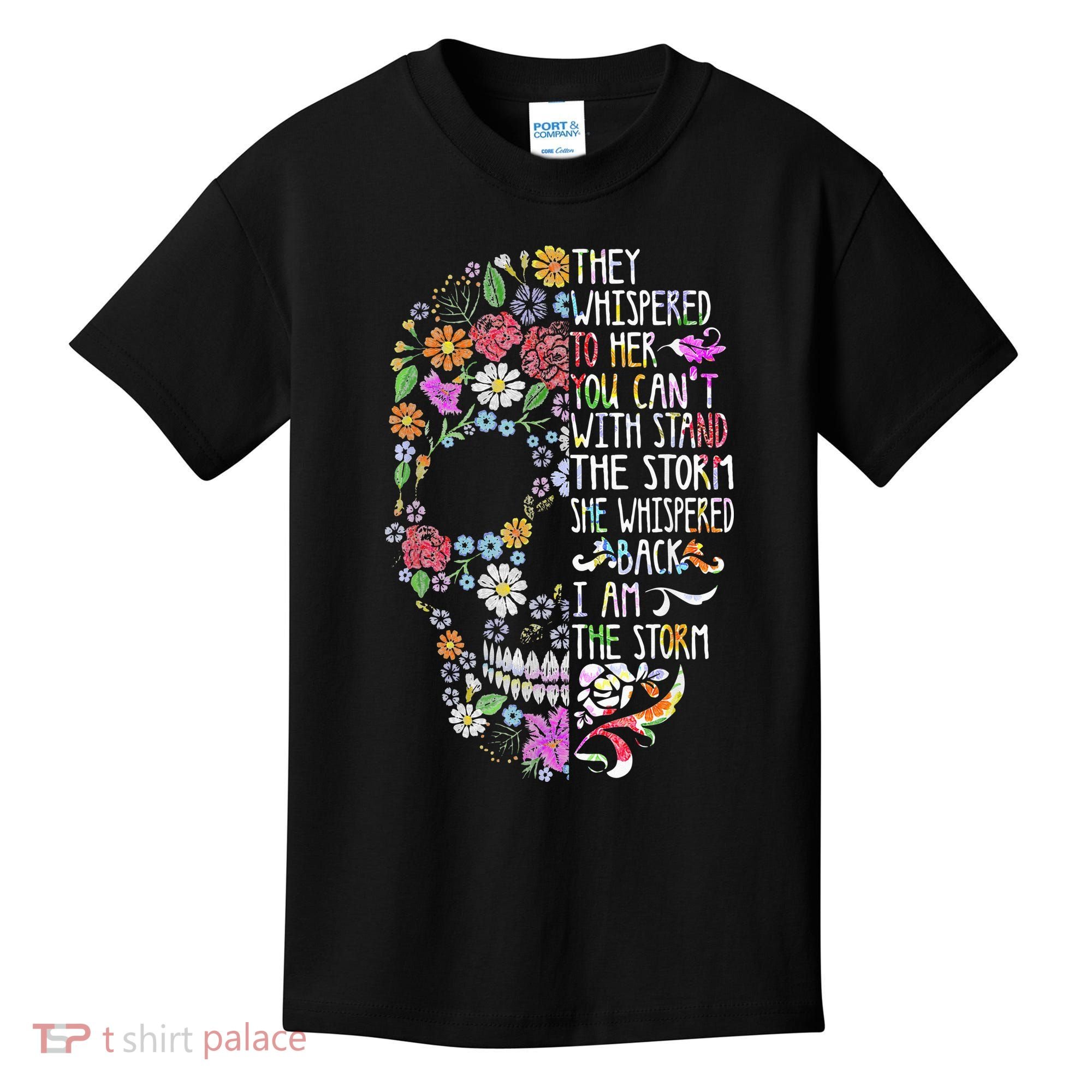They Whispered To Her Flower Skull Kids T-Shirt