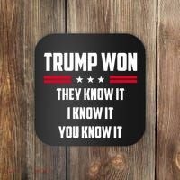 Trump Won They Know It I Know It You Know It Coaster thumb 0