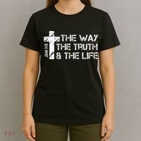 The Way Truth Life John 14 6 Bible Verse Christian Faith T-Shirt thumb 4