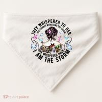 They Whispered to Her She Whispered Back I Am A Storm USA-Made Doggie Bandana thumb 0