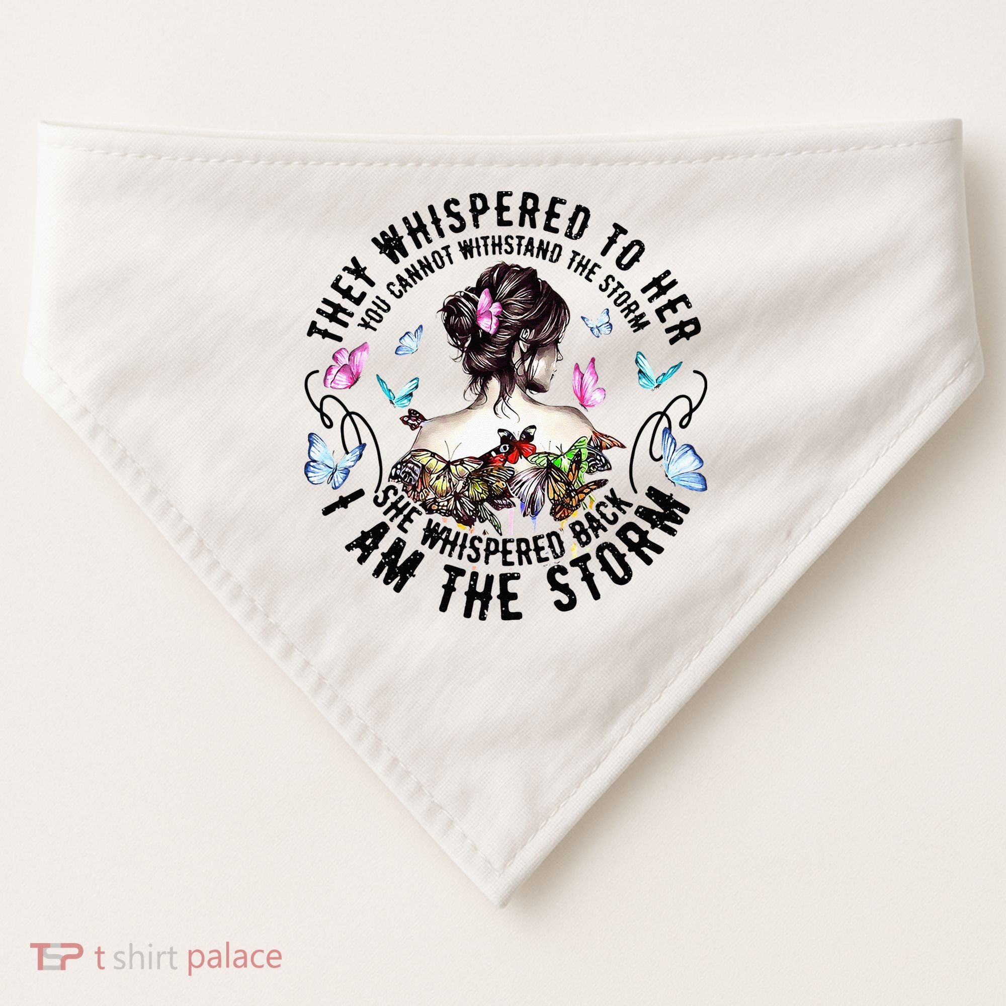 They Whispered to Her She Whispered Back I Am A Storm USA-Made Doggie Bandana