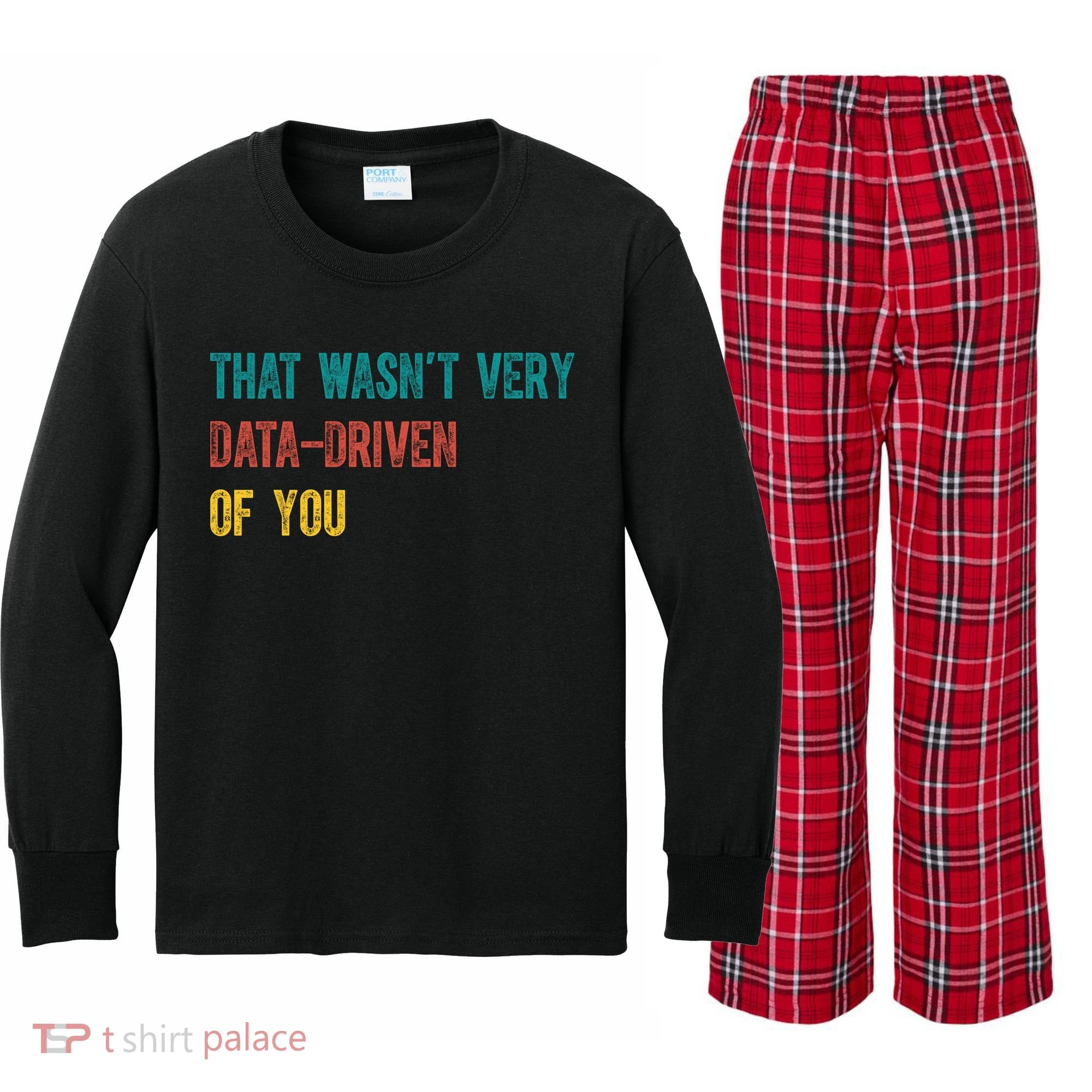 That Wasn’T Very Data Driven Of You Kids Long Sleeve Plaid Pajama Set