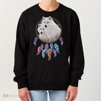 Two White Wolves Dream Catcher Women's Sweatshirt thumb 0