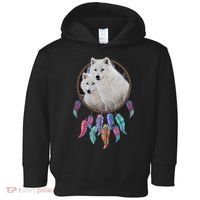 Two White Wolves Dream Catcher Toddler Hoodie thumb 0