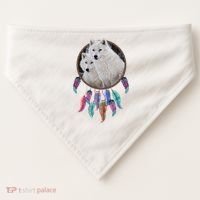 Two White Wolves Dream Catcher USA-Made Doggie Bandana thumb 0