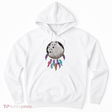 Two White Wolves Dream Catcher Hoodie