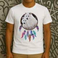 Two White Wolves Dream Catcher T-Shirt thumb 3