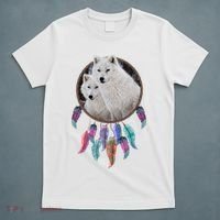 Two White Wolves Dream Catcher T-Shirt thumb 5