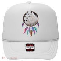 Two White Wolves Dream Catcher Hat thumb 0