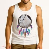 Two White Wolves Dream Catcher Tank Top thumb 3
