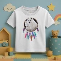 Two White Wolves Dream Catcher Toddler T-Shirt thumb 3