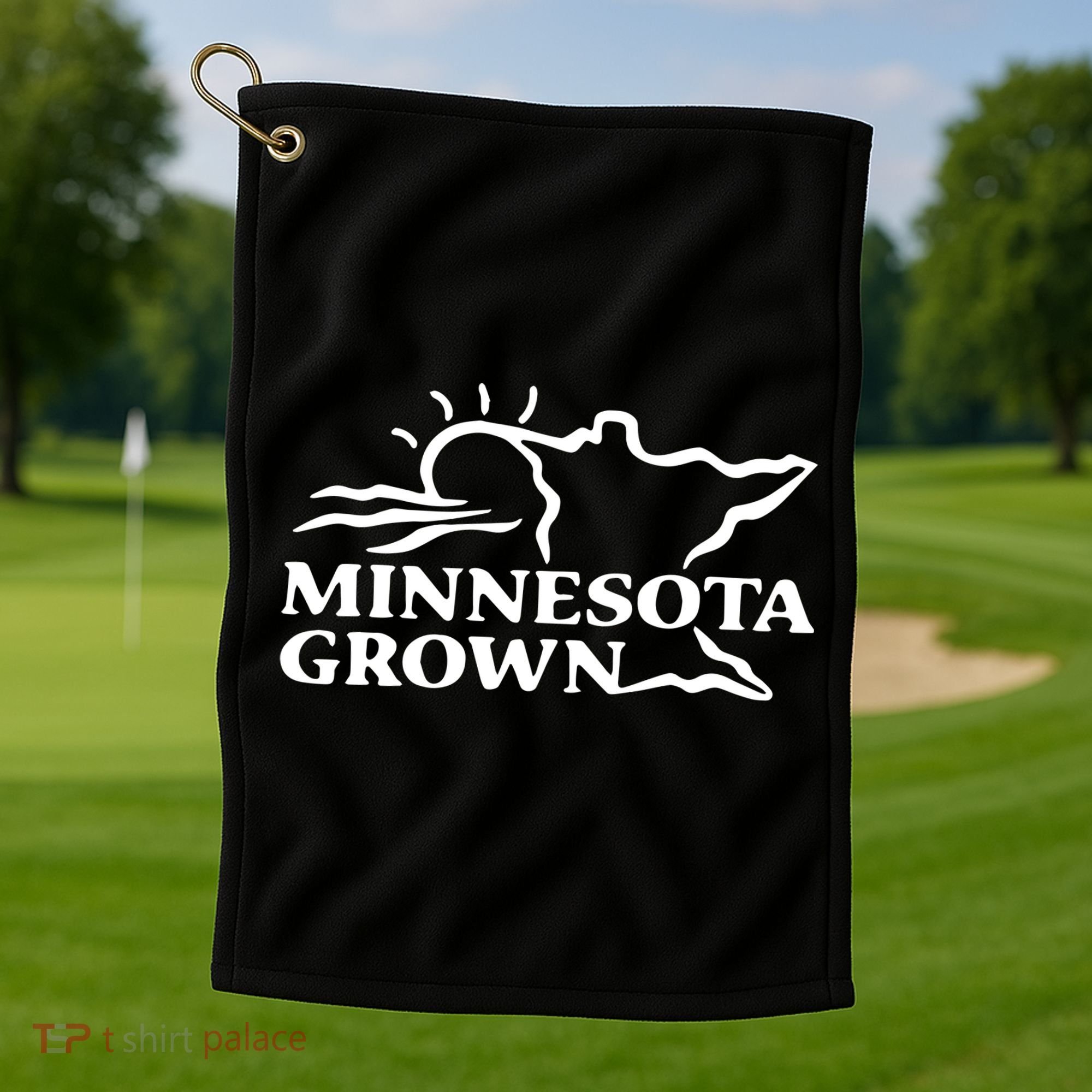 Tim Walz Wearing Minnesota Grown Golf Towel