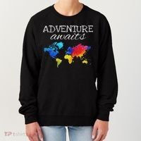 Travel Wanderlust World Map Adventure Traveler Gift Women's Sweatshirt thumb 0