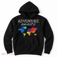 Travel Wanderlust World Map Adventure Traveler Gift Hoodie thumb 0