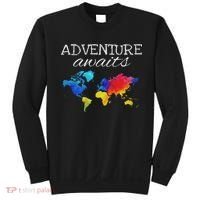 Travel Wanderlust World Map Adventure Traveler Gift Sweatshirt thumb 0
