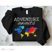 Travel Wanderlust World Map Adventure Traveler Gift Sweatshirt thumb 2