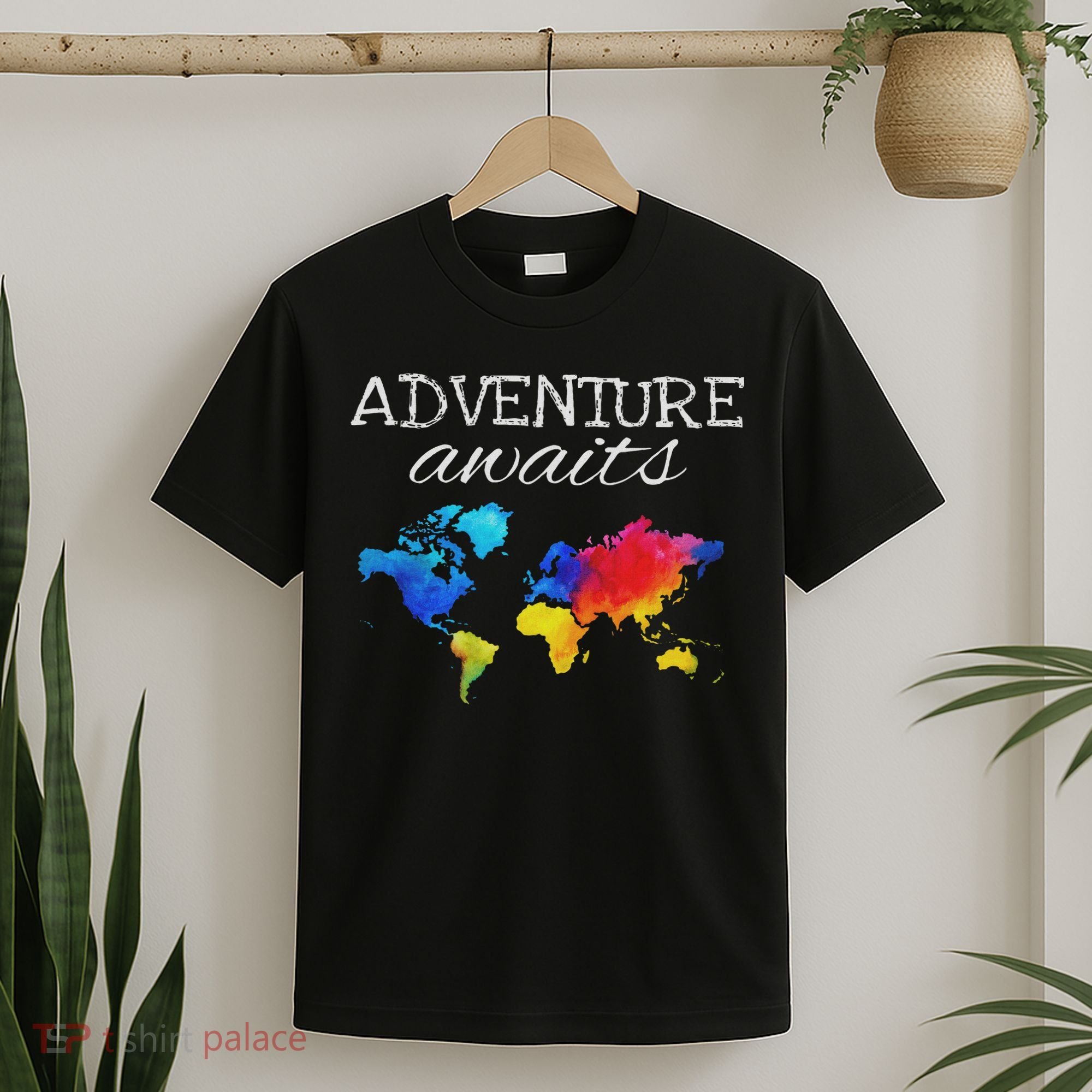Travel Wanderlust World Map Adventure Traveler Gift T-Shirt