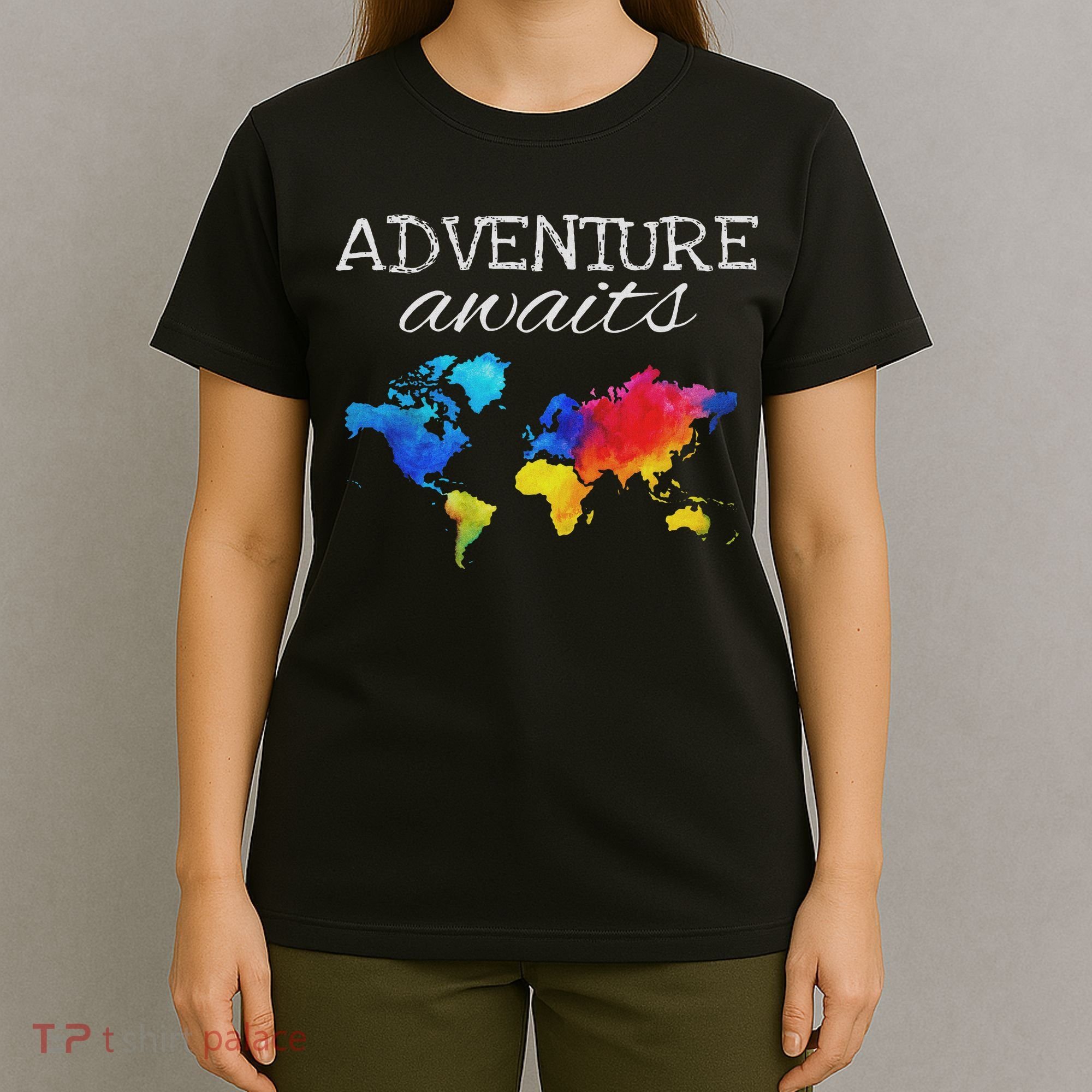 Travel Wanderlust World Map Adventure Traveler Gift T-Shirt