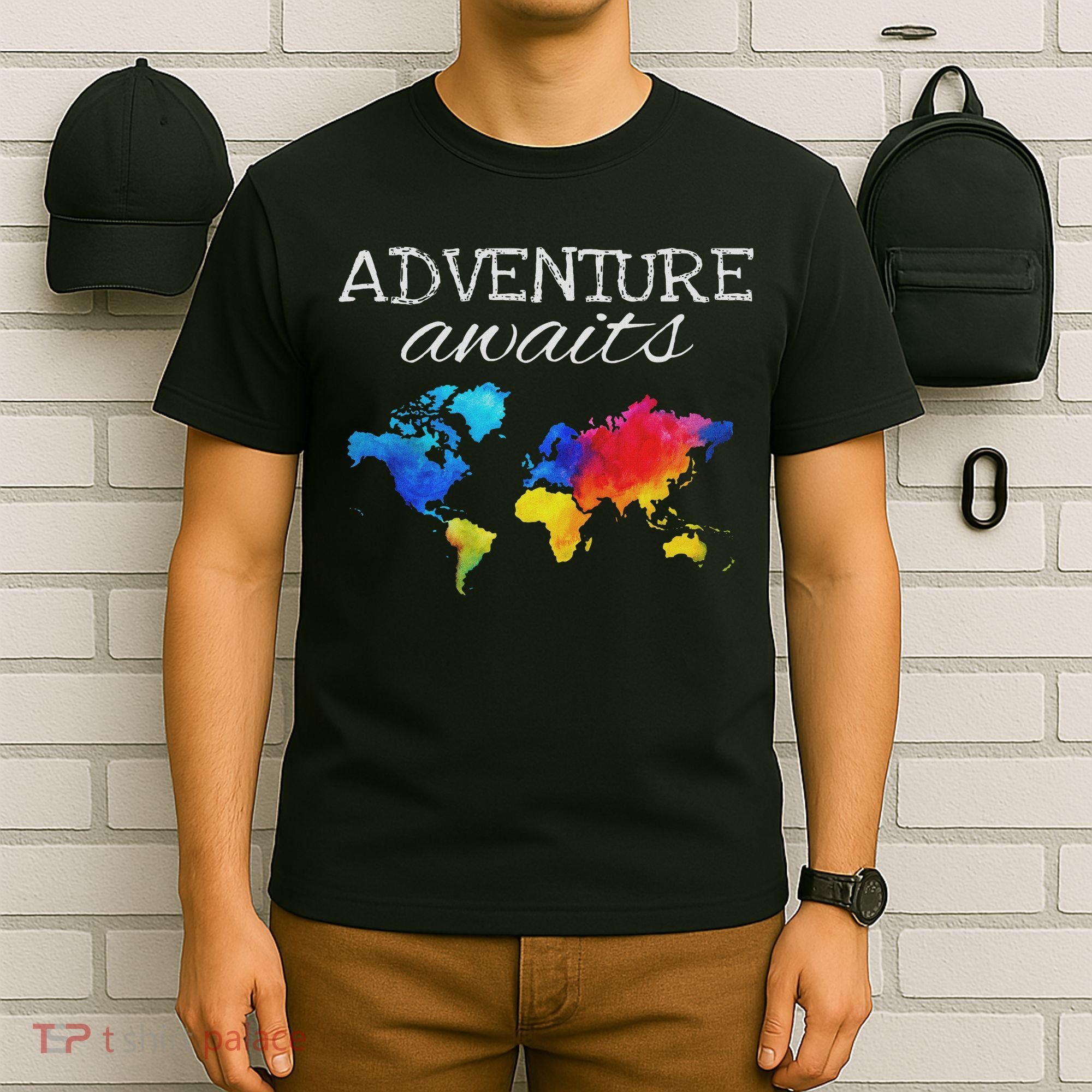 Travel Wanderlust World Map Adventure Traveler Gift T-Shirt
