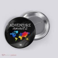 Travel Wanderlust World Map Adventure Traveler Gift Button thumb 0