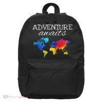 Travel Wanderlust World Map Adventure Traveler Gift 16 in Basic Backpack thumb 0