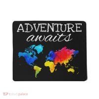 Travel Wanderlust World Map Adventure Traveler Gift Mousepad thumb 0