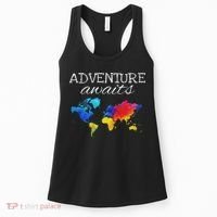Travel Wanderlust World Map Adventure Traveler Gift Women's Tank Top thumb 0
