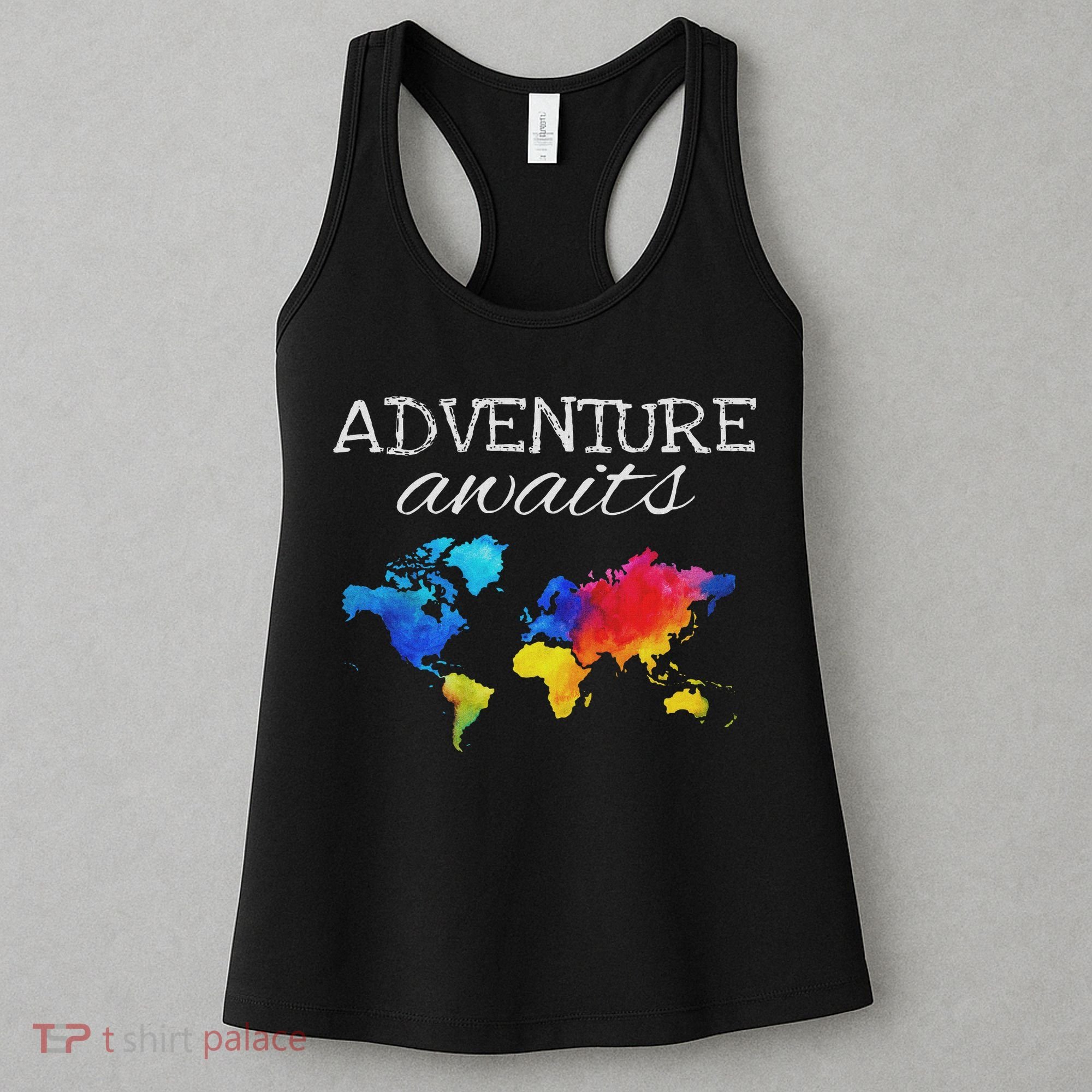 Travel Wanderlust World Map Adventure Traveler Gift Women's Tank Top