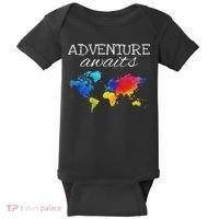 Travel Wanderlust World Map Adventure Traveler Gift Baby Bodysuit thumb 0