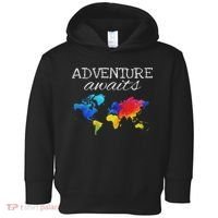 Travel Wanderlust World Map Adventure Traveler Gift Toddler Hoodie thumb 0